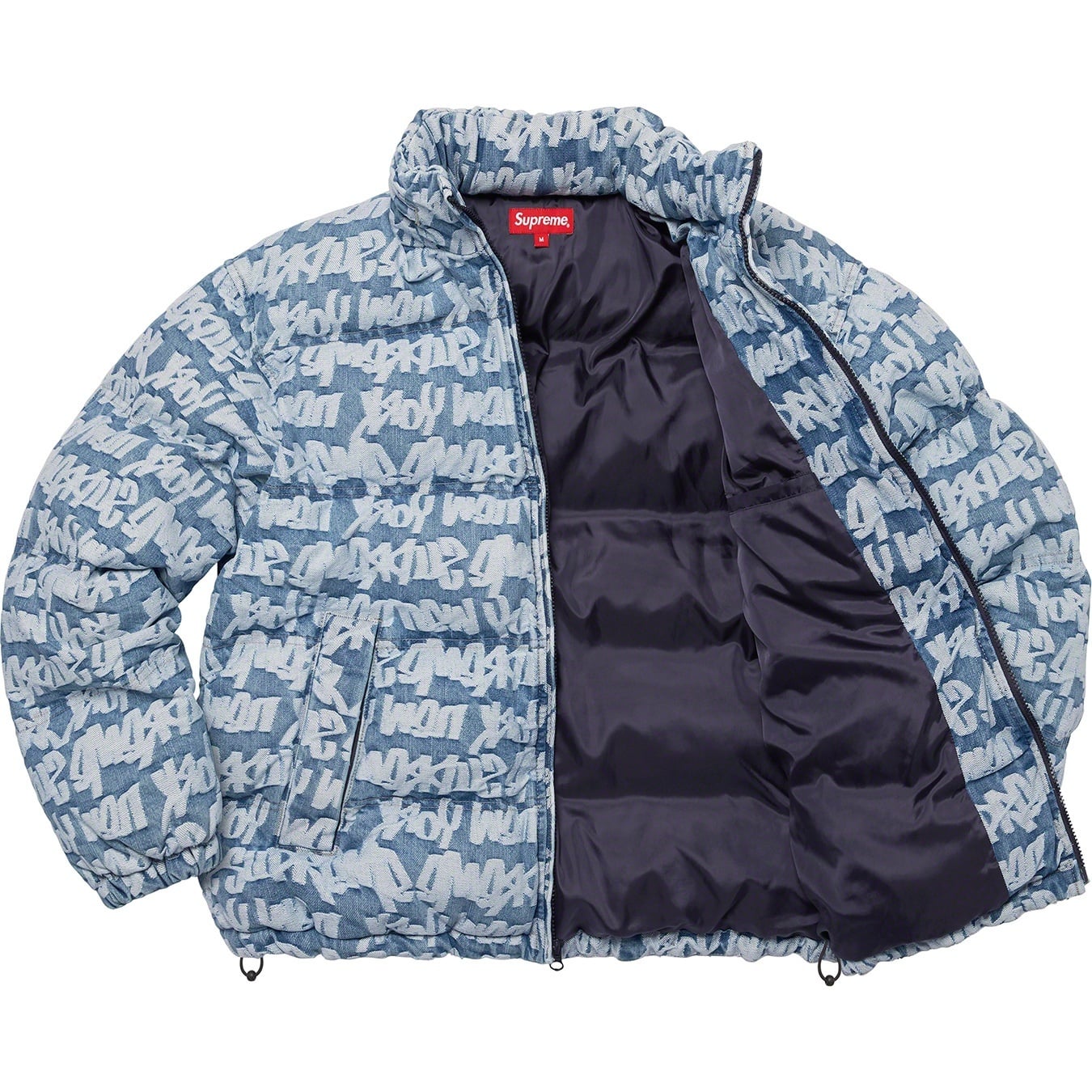 Fat Tip Jacquard Denim Puffer Jacket view 22